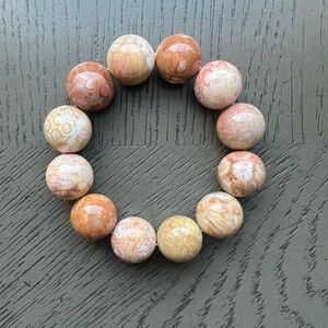 Coral jade bracelet 19mm SIZE 7’